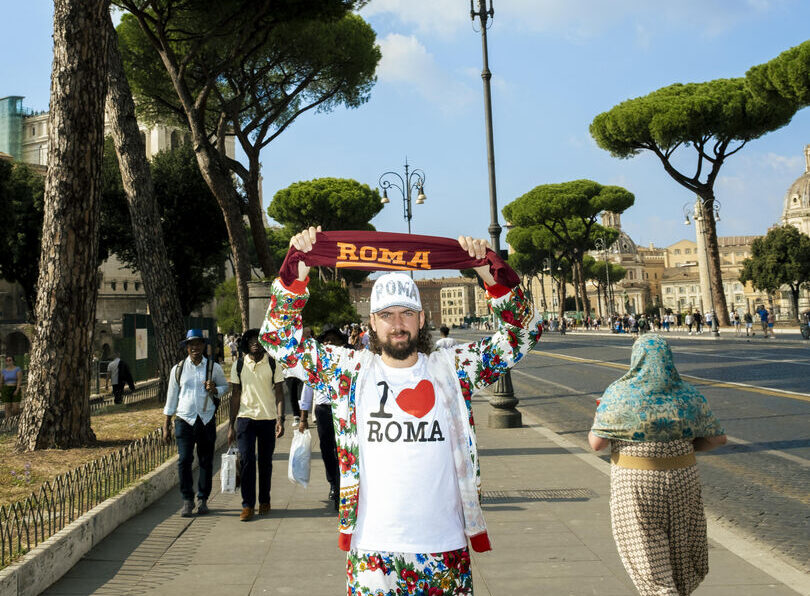 I love roma op spandoek dat man draagt